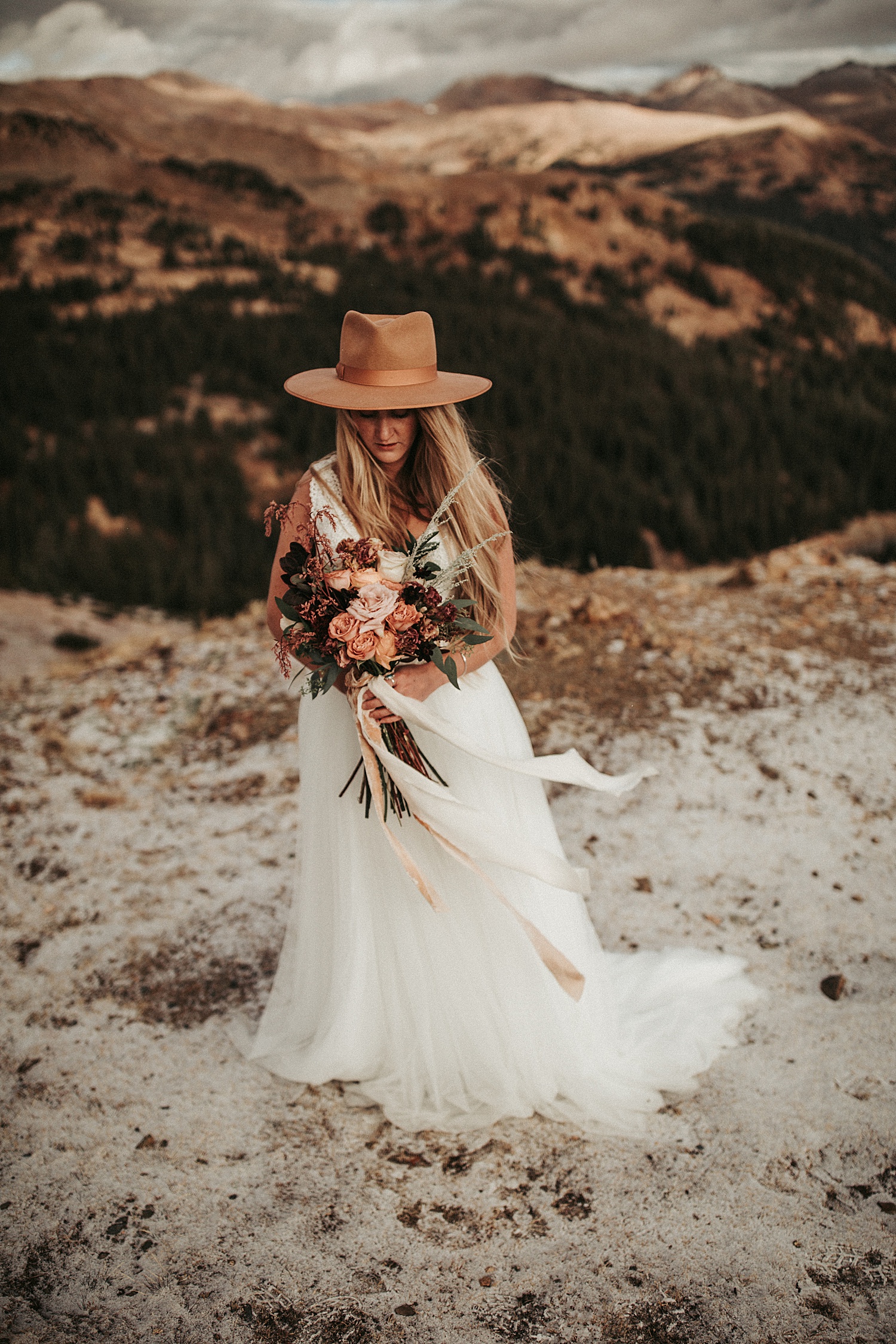 Bohemian Bride In Mountains