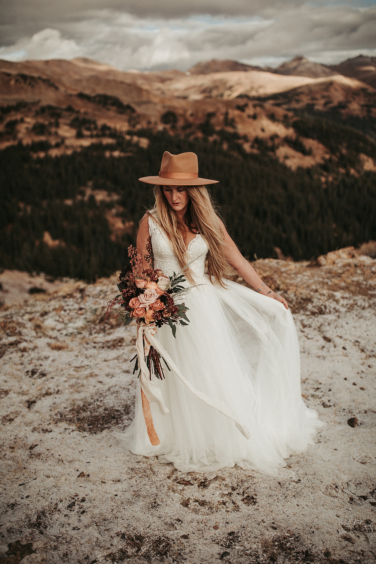 Bohemian Bride in Mountains