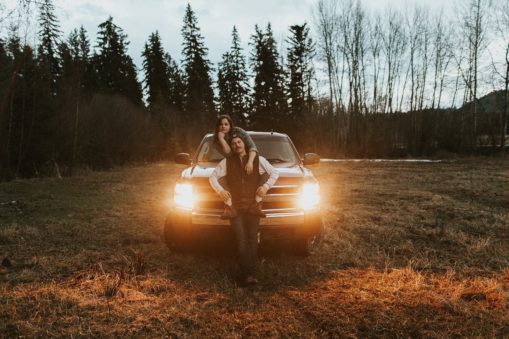 Moody couples session in Montana
