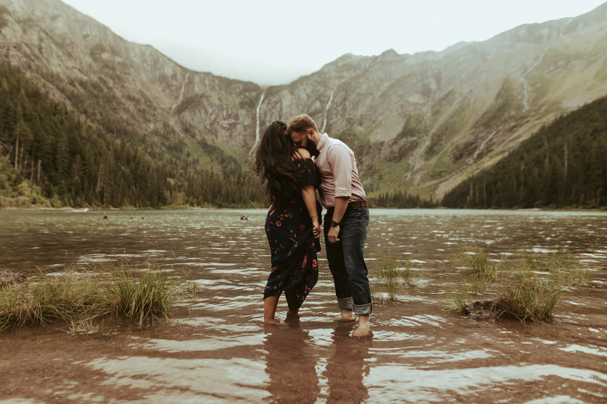 Mountain Lake Adventure Engagement Photography in Glacier National Park, Montana